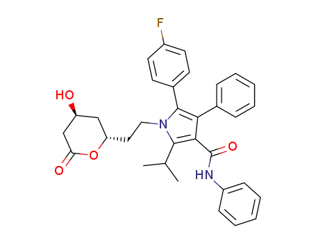 (-)-(4S)-trans-2-(4-fluorophenyl)-5-(1-methylethyl)-N,3-diphenyl-1-<(tetrahydro-4-hydroxy-2-oxo-2H-pyran-6-yl)ethyl>-1H-pyrrole-4-carboxamide
