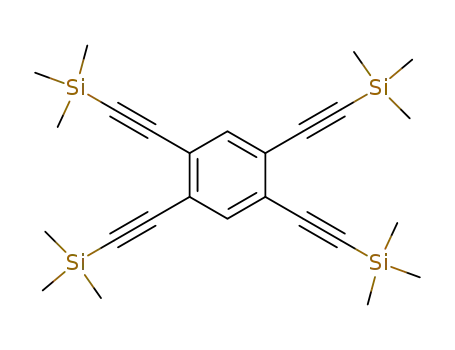Molecular Structure of 98127-35-6 (1,2,4,5-tetrakis((trimethylsilyl)ethynyl)benzene)
