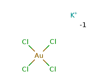 Molecular Structure of 13682-61-6 (Potassium tetrachloroaurate)