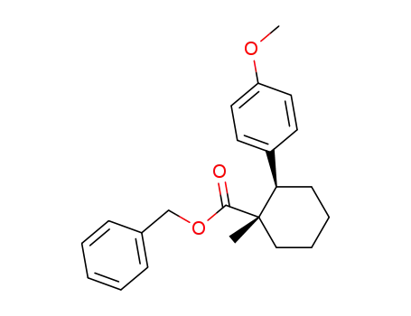 Cyclohexanecarboxylic acid, 2-(4-methoxyphenyl)-1-methyl-,
phenylmethyl ester, trans-