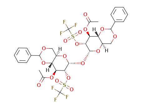 3,3'-di-O-acetyl-4,6:4',6'-di-O-benzylidene-2,2'-di-O-(trifluoromethylsulfonyl)-α,α-trehalose