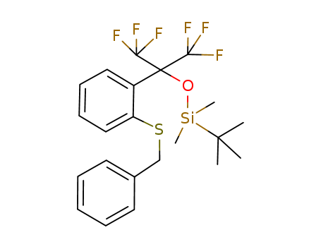 Molecular Structure of 185030-87-9 (Silane,
(1,1-dimethylethyl)dimethyl[2,2,2-trifluoro-1-[2-[(phenylmethyl)thio]phenyl
]-1-(trifluoromethyl)ethoxy]-)