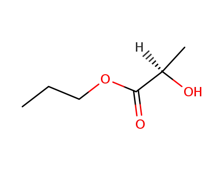 Molecular Structure of 53651-70-0 (Propanoic acid, 2-hydroxy-, propyl ester, (2R)- (9CI))