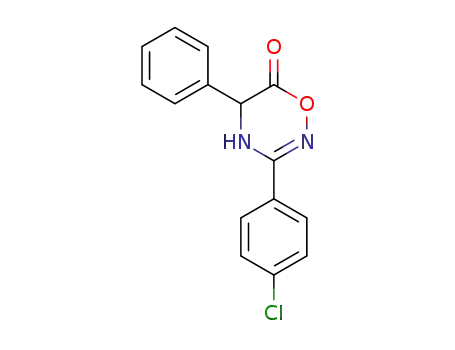 Molecular Structure of 91757-32-3 (6H-1,2,4-Oxadiazin-6-one, 3-(4-chlorophenyl)-2,5-dihydro-5-phenyl-,
(S)-)