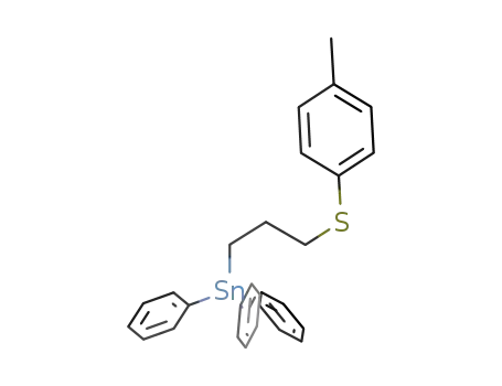 Molecular Structure of 77329-29-4 ({3-(p-tolylthio)propyl}triphenyltin)