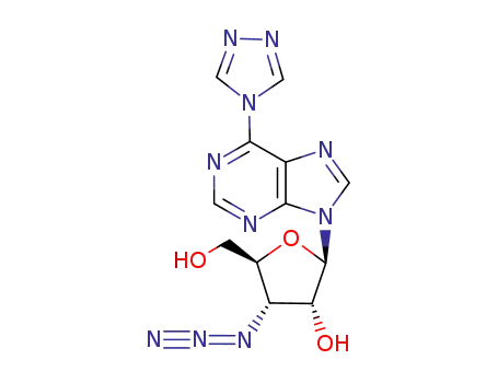 Molecular Structure of 749200-34-8 (9-(3-azido-3-deoxy-β-D-ribofuranosyl)-6-(1,2,4-triazol-4-yl)purine)
