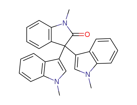 Molecular Structure of 75833-69-1 (1-methyl-3,3-bis(1-methyl-1H-indol-3-yl)-2,3-dihydro-1H-indol-2-one)