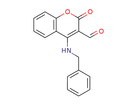 Molecular Structure of 111222-25-4 (4-(BENZYLAMINO)-2-OXO-2H-CHROMENE-3-CARBALDEHYDE)
