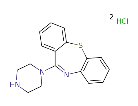 Molecular Structure of 111974-74-4 (11-(1-Piperazinyl)-dibenzo[b,f][1,4]thiazepine dihydrochloride)