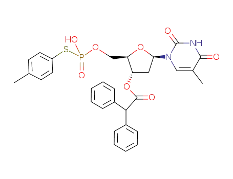 Diphenyl-acetic acid (2R,3S,5R)-2-(hydroxy-p-tolylsulfanyl-phosphoryloxymethyl)-5-(5-methyl-2,4-dioxo-3,4-dihydro-2H-pyrimidin-1-yl)-tetrahydro-furan-3-yl ester