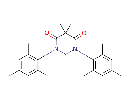 Molecular Structure of 1237706-56-7 (1,3-bis-(2,4,6-trimethylphenyl)-4,6-diketo-5,5-dimethylpyrimidin-2-ylidene)