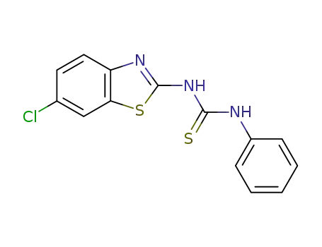 Molecular Structure of 1819-51-8 (Thiourea, N-(6-chloro-2-benzothiazolyl)-N'-phenyl-)