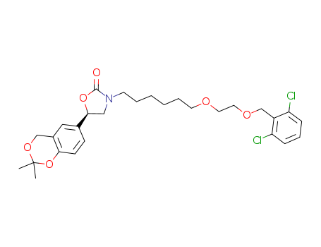 503068-36-8 2-Oxazolidinone, 3-[6-[2-[(2,6-dichlorophenyl)Methoxy]ethoxy]hexyl]-5-(2,2-diMethyl-4H-1, 3-benzodioxin-6-yl)-, (5R)-