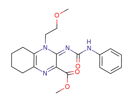 Molecular Structure of 61369-39-9 (methyl (3Z)-4-(2-methoxyethyl)-3-[(phenylcarbamoyl)imino]-3,4,5,6,7,8-hexahydroquinoxaline-2-carboxylate)