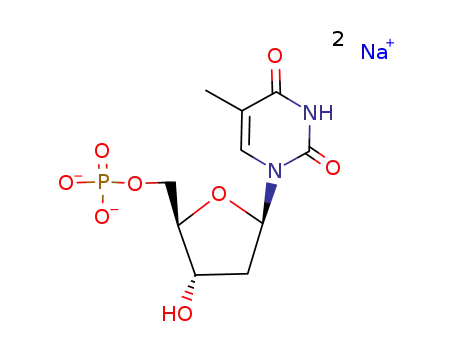 Molecular Structure of 33430-62-5 (Thymidine-5'-monophosphate disodium salt)