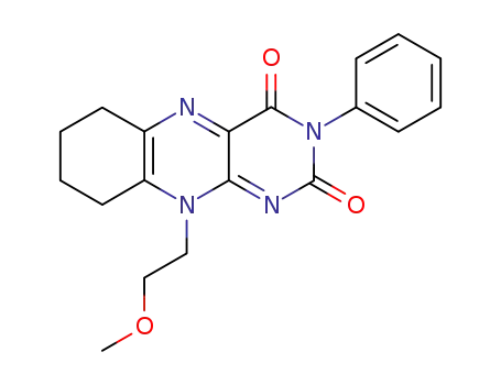 Molecular Structure of 61369-41-3 (10-(2-methoxyethyl)-3-phenyl-6,8,9,10-tetrahydrobenzo[g]pteridine-2,4(3H,7H)-dione)