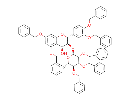 (2R,3S,4S)-5,7-Bis-benzyloxy-2-(3,4-bis-benzyloxy-phenyl)-3-((2S,3R,4R,5S,6S)-3,4,5-tris-benzyloxy-6-methyl-tetrahydro-pyran-2-yloxy)-chroman-4-ol