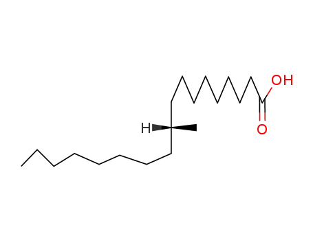 Molecular Structure of 133398-13-7 (Octadecanoic acid, 10-methyl-, (10R)-)