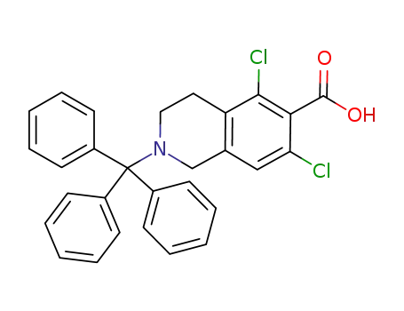 Molecular Structure of 1194550-56-5 (5,7-dichloro-2-trityl-1,2,3,4-tetrahydroisoquinoline-6-carboxylic acid)