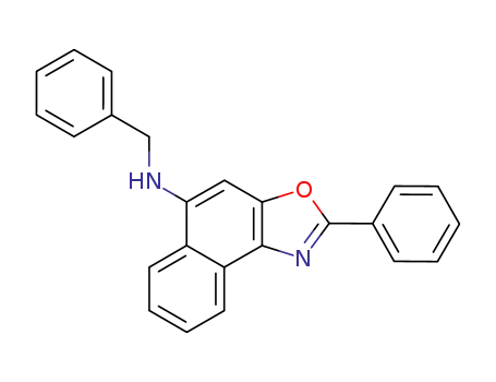 Molecular Structure of 52845-80-4 (Naphth[1,2-d]oxazol-5-amine, 2-phenyl-N-(phenylmethyl)-)