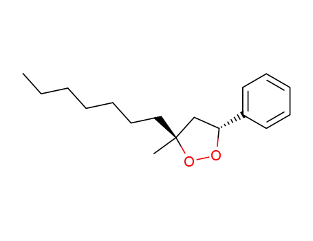 Molecular Structure of 86766-13-4 ((3S,5R)-3-Heptyl-3-methyl-5-phenyl-[1,2]dioxolane)