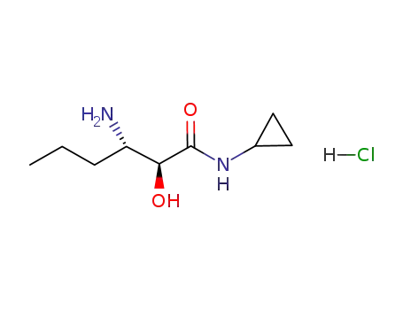 Molecular Structure of 944716-73-8 ((2S,3S)-3-Amino-N-cyclopropyl-2-hydroxyhexanamide hydrochloride)