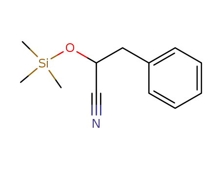 Molecular Structure of 93554-96-2 (Benzenepropanenitrile, a-[(trimethylsilyl)oxy]-)