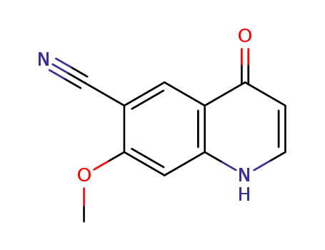 Molecular Structure of 417721-15-4 (7-Methoxy-4-oxo-1,4-dihydroquinoline-6-carbonitrile)