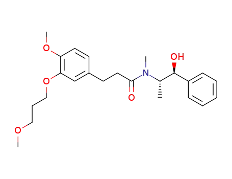 Molecular Structure of 324763-37-3 (<i>N</i>-(2-hydroxy-1-methyl-2-phenyl-ethyl)-3-[4-methoxy-3-(3-methoxy-propoxy)-phenyl]-<i>N</i>-methyl-propionamide)