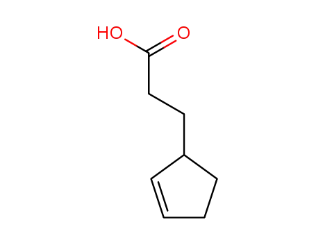 Molecular Structure of 75088-31-2 ((S)-2-Cyclopentene-1-propionic acid)