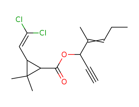 Cyclopropanecarboxylicacid, 3-(2,2-dichloroethenyl)-2,2-dimethyl-, 1-ethynyl-2-methyl-2-penten-1-ylester