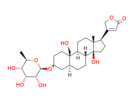 Card-20(22)-enolide,3-[(6-deoxy-b-D-allopyranosyl)oxy]-14,19-dihydroxy-,(3b,5a)-