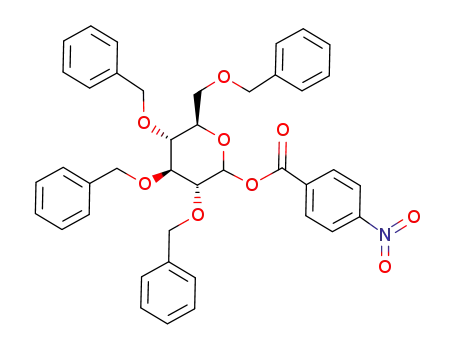 Molecular Structure of 54423-54-0 ([3,4,5-tris(phenylmethoxy)-6-(phenylmethoxymethyl)oxan-2-yl] 4-nitrobenzoate)