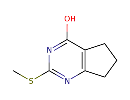 Molecular Structure of 3087-14-7 (2-(methylsulfanyl)-1,5,6,7-tetrahydro-4H-cyclopenta[d]pyrimidin-4-one)