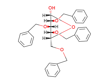 Molecular Structure of 59531-24-7 ((2R,3R,4S,5R,6R)-3,4,5-tris(benzyloxy)-6-((benzyloxy)Methyl)tetrahydro-2H-pyran-2-ol)