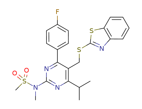 N-(5-((benzo[o]thlazol-2-ylthio)methyl)-4-(4-fluorophenyl)-6-isopropylpyrimidin-2-yl)-N-methylmethanesulfonamide