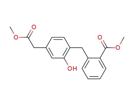 Molecular Structure of 93273-67-7 (methyl 3-hydroxy-4-<2-(methoxycarbonyl)benzyl>phenylacetate)