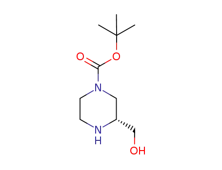 Molecular Structure of 278788-66-2 ((R)-3-HYDROXYMETHYL-PIPERAZINE-1-CARBOXYLIC ACID TERT-BUTYL ESTER)