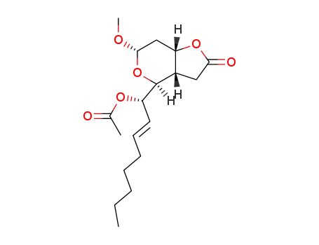 Acetic acid (E)-(S)-1-((3aS,4S,6S,7aS)-6-methoxy-2-oxo-hexahydro-furo[3,2-c]pyran-4-yl)-oct-2-enyl ester