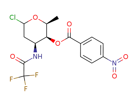 Molecular Structure of 63700-25-4 (1-chloro-2,3,6-trideoxy-4-O-p-nitrobenzoyl-3-trifluoroacetamido-L-lyxohexopyranose)