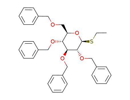 Molecular Structure of 108739-67-9 (Ethyl 2,3,4,6-tetra-O-benzyl-b-D-thioglucopyranoside)