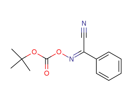 Molecular Structure of 74651-77-7 ((E)-N-((tert-Butoxycarbonyl)oxy)benziMidoyl cyanide)