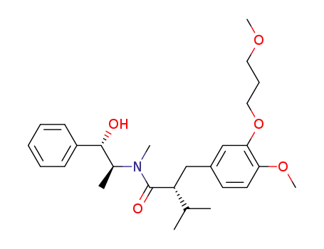 Molecular Structure of 324763-38-4 (<i>N</i>-(2-hydroxy-1-methyl-2-phenyl-ethyl)-2-[4-methoxy-3-(3-methoxy-propoxy)-benzyl]-3,<i>N</i>-dimethyl-butyramide)