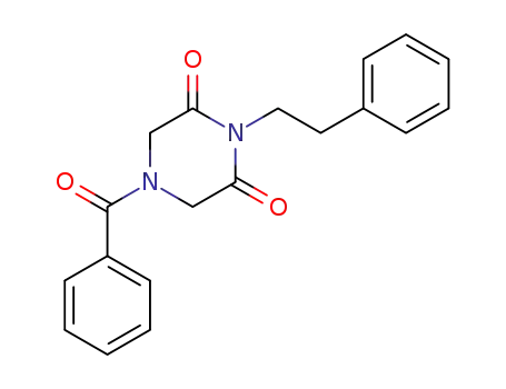 Molecular Structure of 87693-78-5 (2,6-Piperazinedione, 4-benzoyl-1-(2-phenylethyl)-)