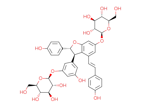 1-(β-D-glucopyranosyloxy)-5-{(2R,3R)-6-(β-glucopyranosyloxy)-2-(4-hydroxyphenyl)-4-[(E)-4-hydroxystyryl]-2,3-dihydrobenzofuran-3-yl}benzene-3-ol
