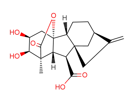 Molecular Structure of 32630-92-5 (2β,3β,4aα-Trihydroxy-1β-methyl-8-methylenegibbane-1α,10β-dicarboxylic acid 1,4a-lactone)