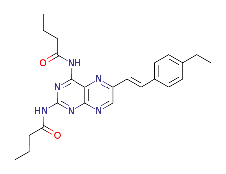 N-{2-Butyrylamino-6-[(E)-2-(4-ethyl-phenyl)-vinyl]-pteridin-4-yl}-butyramide