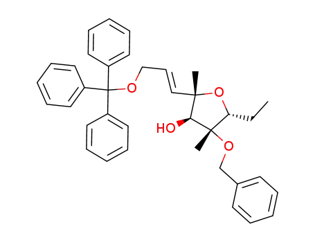 (2S,3S,4R,5R)-4-Benzyloxy-5-ethyl-2,4-dimethyl-2-((E)-3-trityloxy-propenyl)-tetrahydro-furan-3-ol