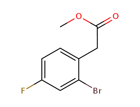 Molecular Structure of 949168-34-7 (methyl 2-(2-bromo-4-fluorophenyl) acetate)