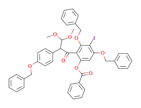 1-[6-benzoyloxy-2,4-bis(benzyloxy)-3'-iodophenyl]-2-[4-benzyloxyphenyl]-3,3-dimethyloxypropan-1-one